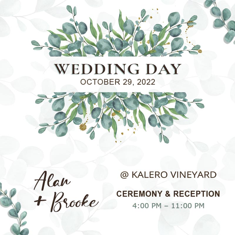 Alan Brennan & Brooke Clinedinst - Wedding in 2022 at Kalero Vineyard